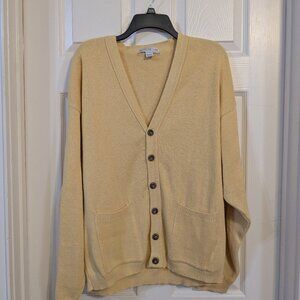intage Grand Slam Yellow Button-Front Sweater